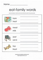 eat family worksheet