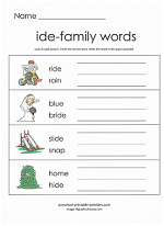 ide family worksheet