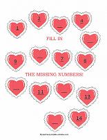 counting worksheet with valentine theme