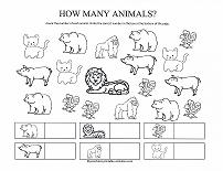 counting animals worksheet