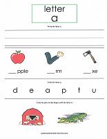 letter A worksheet