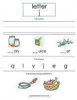 letter J worksheet