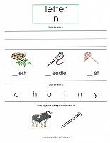 letter N worksheet