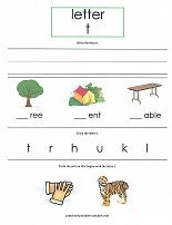 letter T worksheet