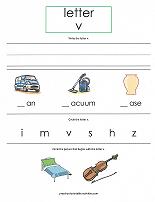 letter V worksheet