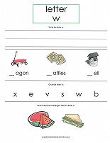 letter W worksheet