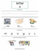 letter X worksheet