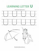 letter U worksheet