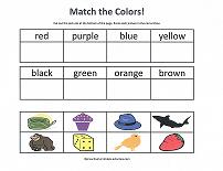 cut and paste color names activity