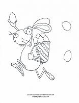 goofy easter bunny delivering eggs coloring page
