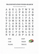 transportation word search