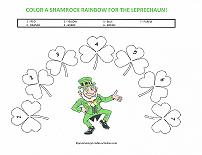 color a shamrock rainbow