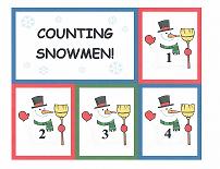 snowman theme counting flashcards