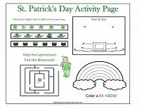 st patrick's day activity page
