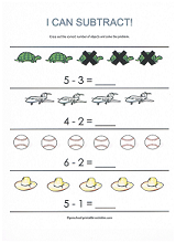 preschool subtraction worksheet