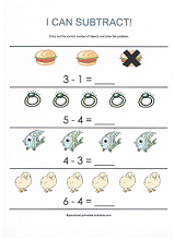 preschool subtraction worksheet