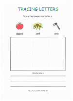 tracing lowercase letters worksheet