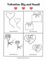big/small worksheet with valentines day theme