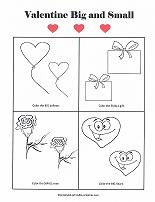 big/small worksheet with valentines day theme