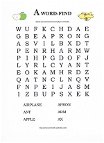letter A word search